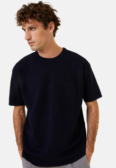 T-shirt ample avec poche en laine mérinos - Florentin 7850 foret - 83 Kaki