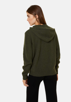 Zipped hoodie in recycled cashmere and wool - Alfred