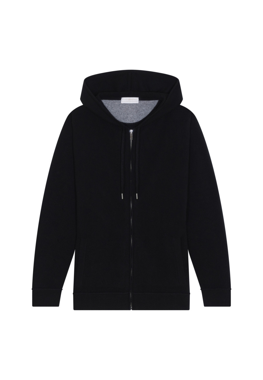 Gilet zippé à capuche en cachemire 2 fils - Emilien