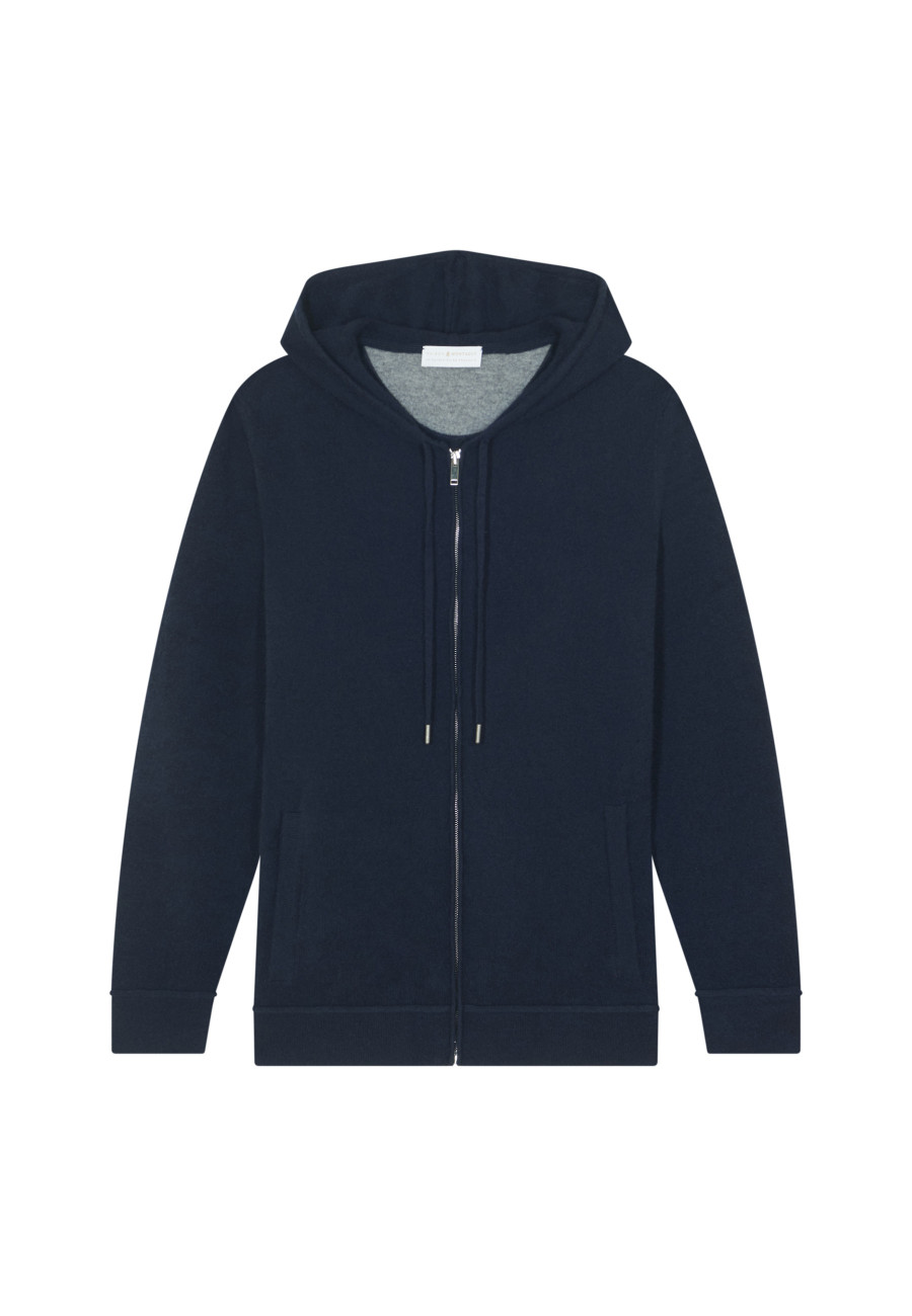 Gilet zippé à capuche en cachemire 2 fils - Emilien