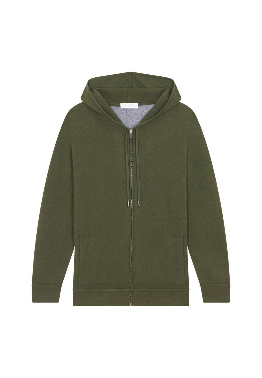 Gilet zippé à capuche en cachemire 2 fils - Emilien