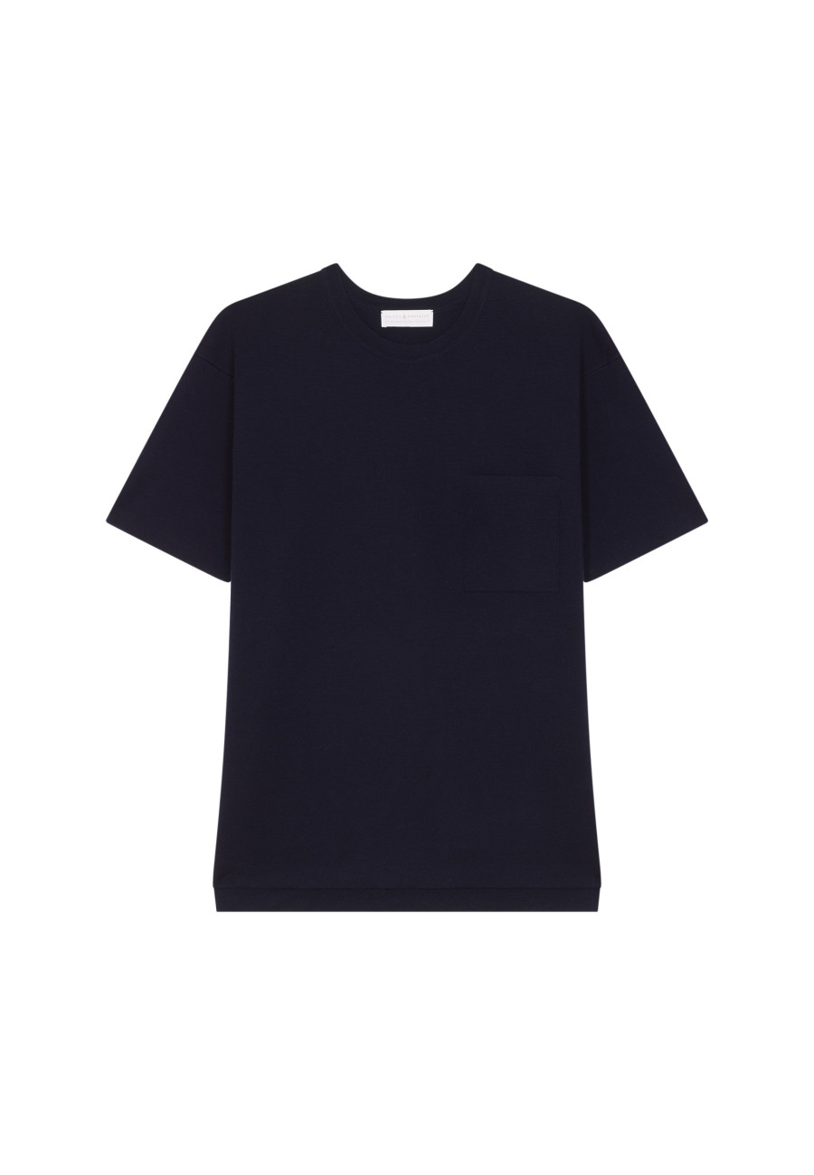 T-shirt ample avec poche en laine mérinos - Florentin 7850 foret - 83 Kaki