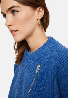 Asymmetrical wool and cashmere zip jacket - Gwenn