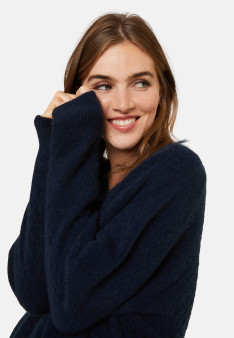 Pull col V à fentes jeux de points en cachemire - Giulia 7821 grege - 14 Beige foncé