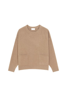 Loose sweater with pockets in recycled cashmere and wool - Davina