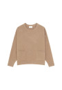 Pull ample à poches en cachemire et laine recyclés - Davina 7841 saphir - 06 Bleu moyen