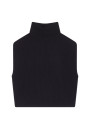 Pull col montant sans manches en cachemire et laine recyclés - Dalya 7801ecru - 82 Ecru