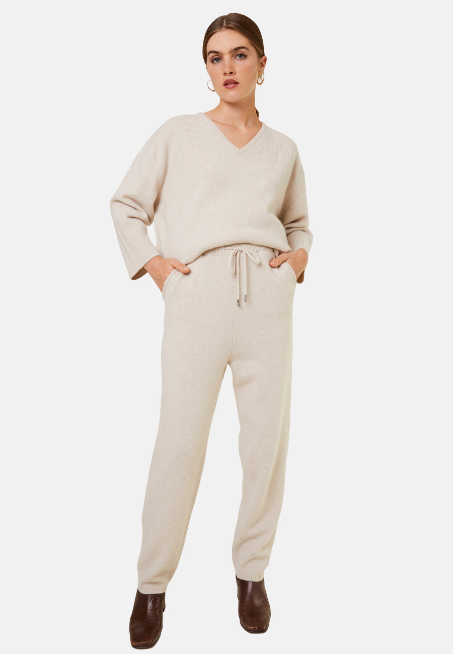 Joggers with pockets in recycled cashmere and wool - Anka