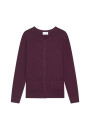 Cardigan boutonné col rond à poches en laine mérinos - Amalia 7850 foret - 83 Kaki