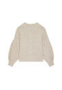 Pull ras de cou chiné en laine mélangée - Laetitia 7843 pacifique chine - 06 Bleu moyen