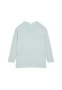 Pull ample col V à poches en laine mérinos - Albertine 7852 celadon - 94 Vert amande