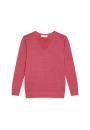 Pull col V en laine mérinos - Arya 7882 prune - 18 Violet foncé