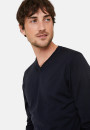 Pull col V avec logo en laine mérinos - Elmo