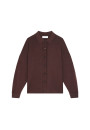 Veste boutonnée col polo en laine mérinos - Gabriella 7820 camel - 88 Camel