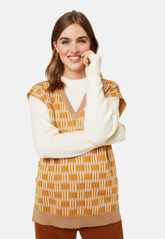 Sleeveless V-neck patterned sweater - Ganael
