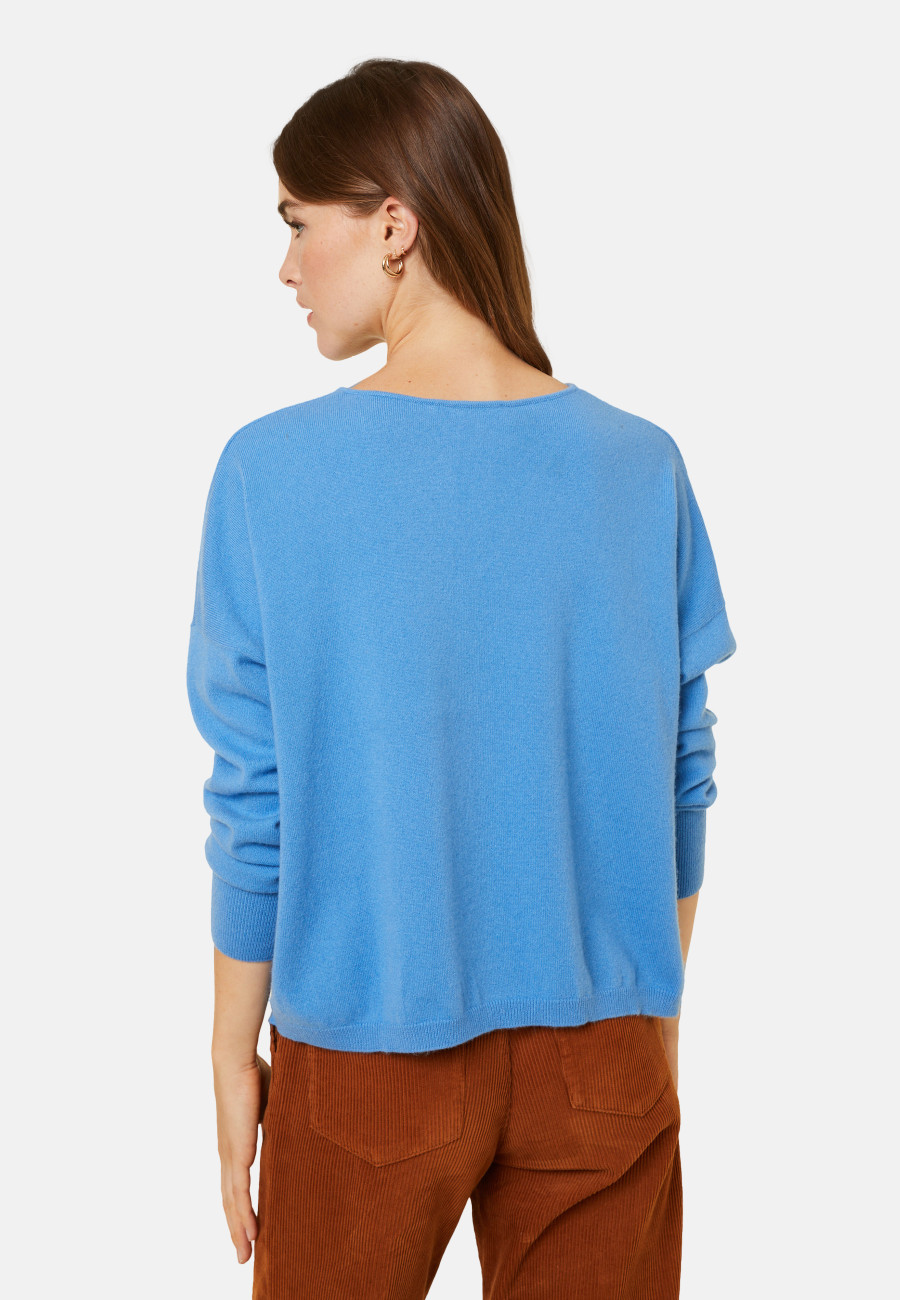 Short cashmere sweater with pocket - Balba