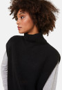 Pull col montant sans manches en cachemire et laine recyclés - Dalya 7810 noir - 01 Noir