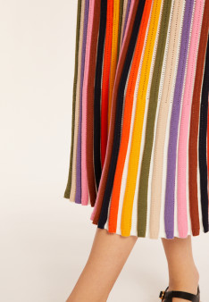 Multicolored pleated skirt in organic cotton - Merle