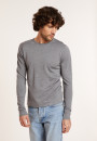 Pull en laine mérinos col à finition roulotée - Rythme