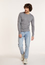 Pull en laine mérinos col à finition roulotée - Rythme