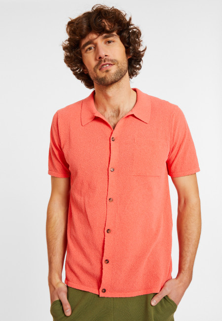 Short-sleeved brushed cotton shirt - Dominique