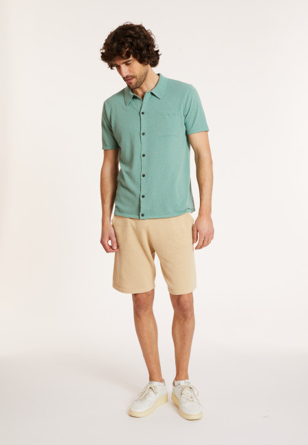 Short-sleeved brushed cotton shirt - Dominique