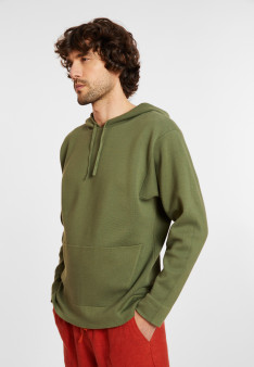 Hoodie en coton à capuche avec poches - Damien 8051 cactus - 83 Kaki