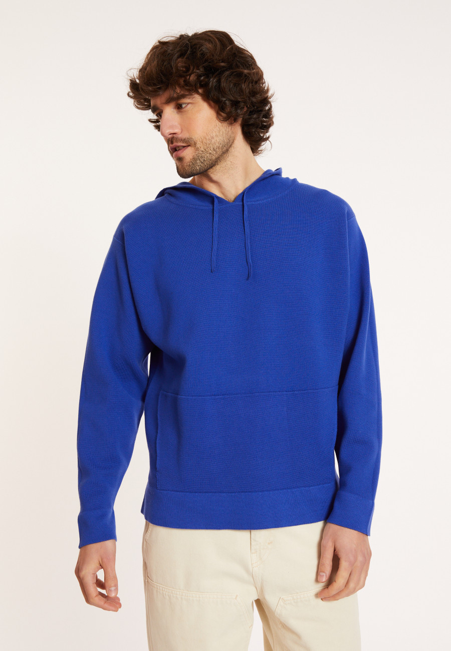 Hoodie en coton à capuche avec poches - Damien 8041 majorelle - 03 Bleu foncé