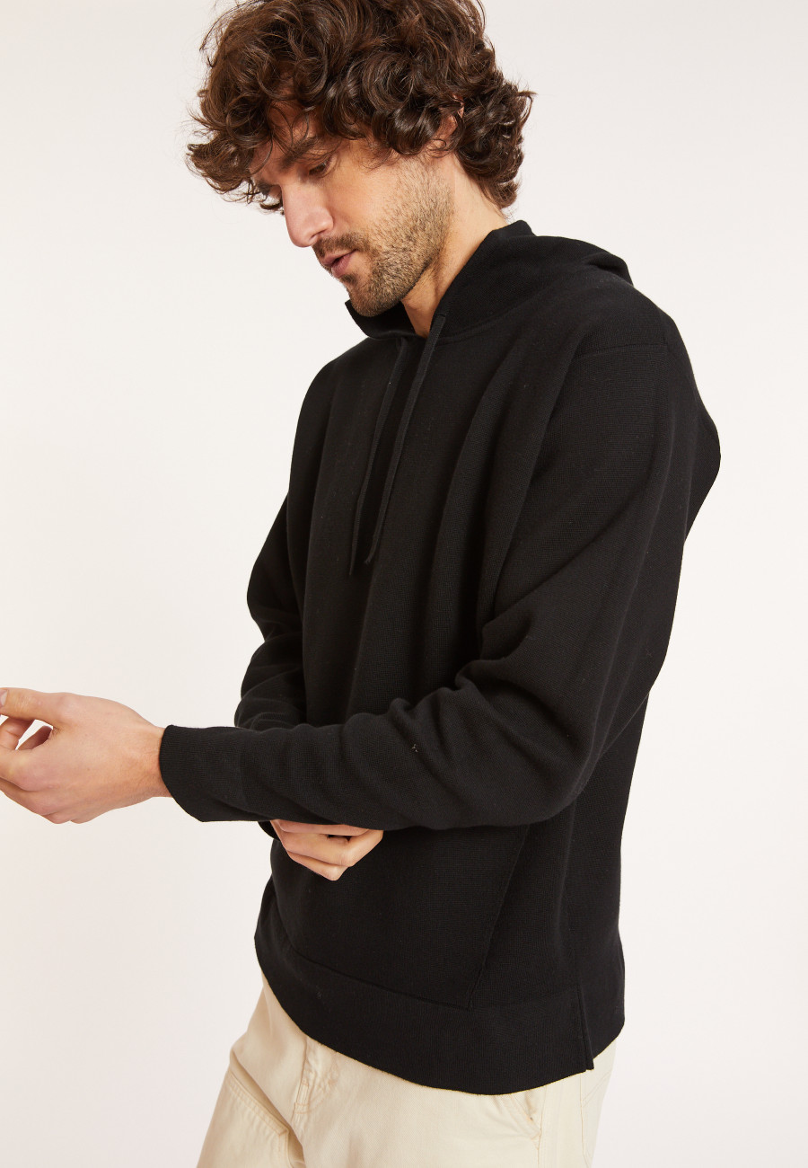 Hooded hoodie with pockets in cotton - Damien