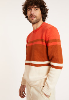 Tri-colored cotton sweater - Dustin