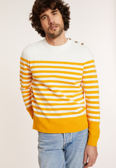 Pull marinière en coton - Dory 8160 - 89 Moutarde