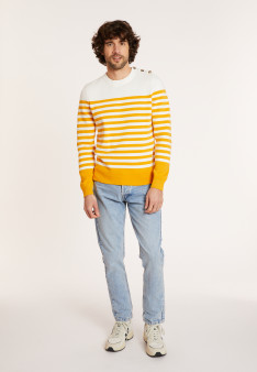 Pull marinière en coton - Dory 8160 - 89 Moutarde