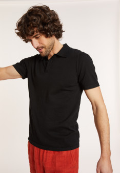 Polo en coton bio - Domino 8010 noir - 01 Noir