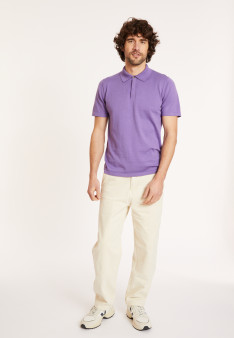 Polo en coton bio - Domino 8090 iris - 17 Violet