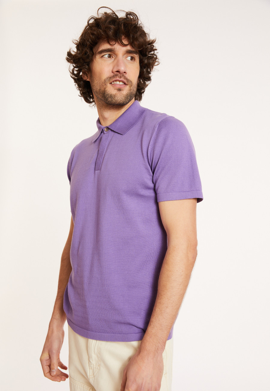 Polo en coton bio - Domino 8090 iris - 17 Violet