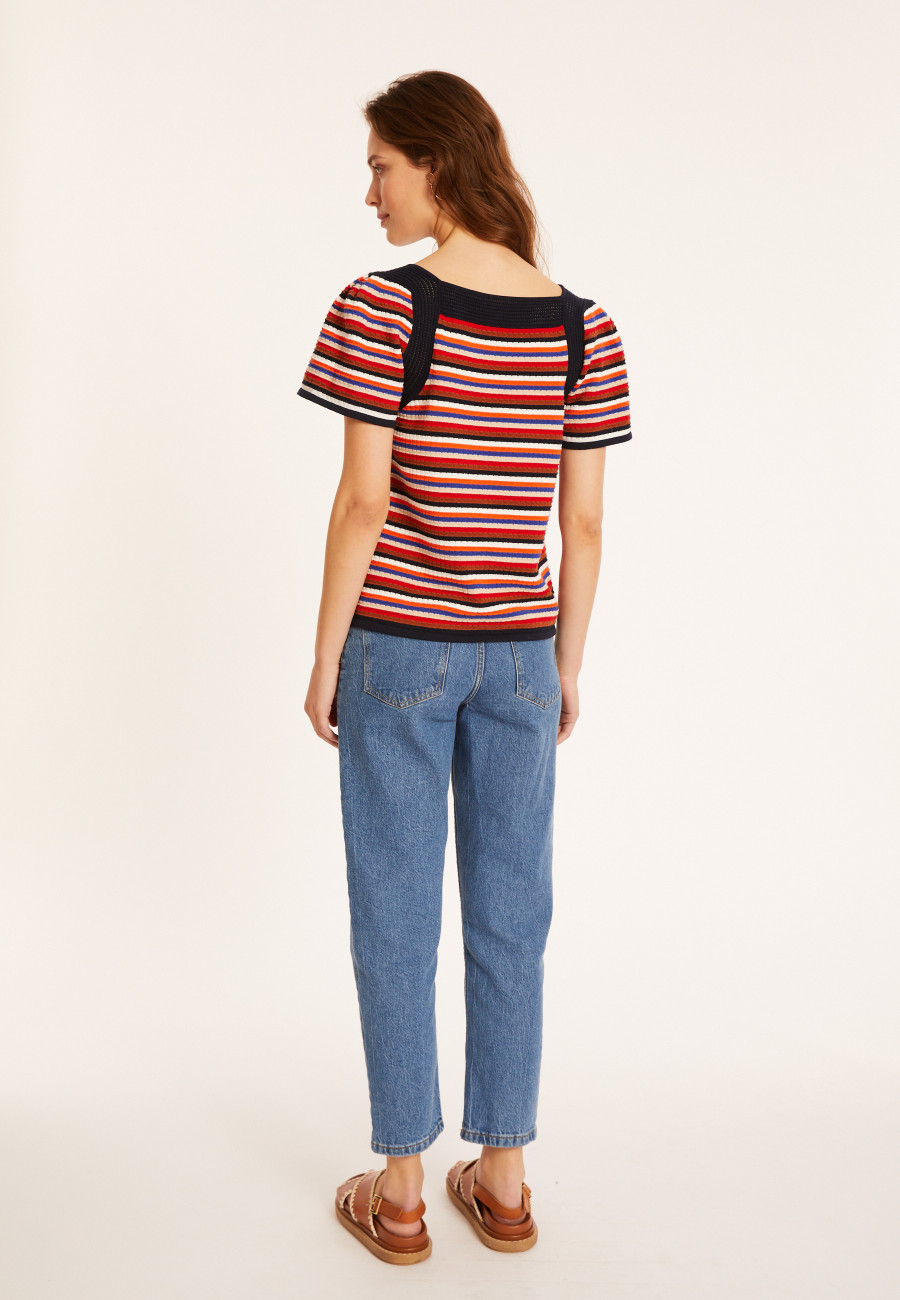 Cotton balloon sleeve T-shirt - Mezo
