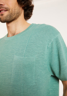 T-shirt ample en lin flammé - Deon 8052 jade - 94 Vert amande