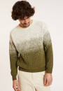Pull bicolore en coton brossé - Doryan 8148 - 83 Kaki