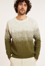 Pull bicolore en coton brossé - Doryan 8148 - 83 Kaki