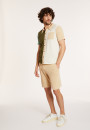 Chemise manches courtes en coton brossé - Donald 8143 - 83 Kaki