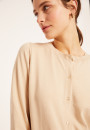 Cardigan col rond en coton bio - Manel 8020 ficelle - 12 Beige clair