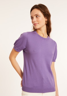 T-shirt col rond en coton bio - Moon 8090 iris - 17 Violet