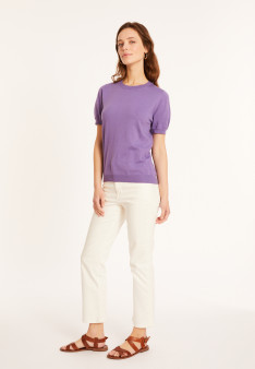 T-shirt col rond en coton bio - Moon 8090 iris - 17 Violet