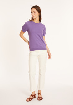 T-shirt col rond en coton bio - Moon 8090 iris - 17 Violet