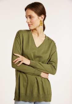 Organic cotton V-neck sweater - Meve