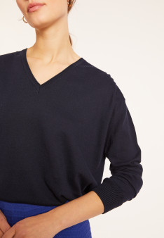 Pull ample col V en coton - Meve