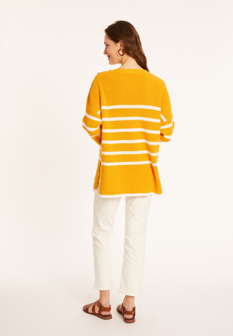 Striped organic cotton sweater - Mevo