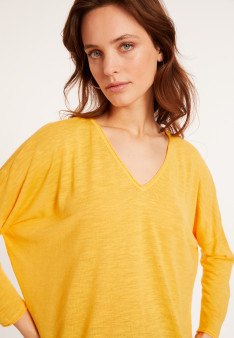 T-shirt ample en lin flammé - Balou 8060 ambre - 08 Jaune