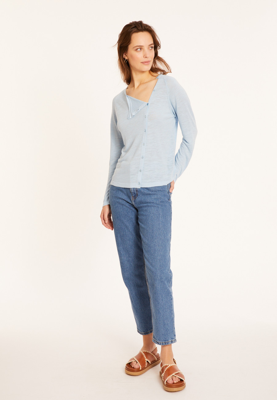 Flamed linen buttoned cardigan - Mado