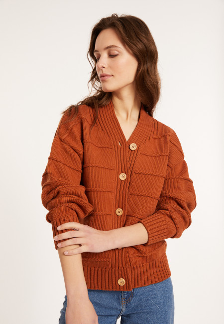 Loose cotton ribbed cardigan - Mardy